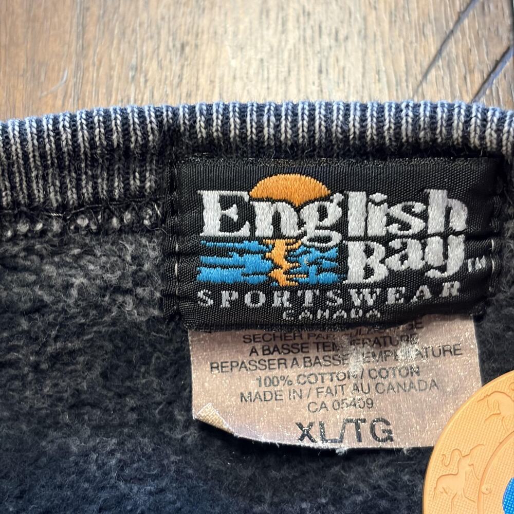 Vintage English Bay Sweatshirt Mens XL Gray Tony Hunt Thunderbird Graphic 90s - Picture 8 of 10